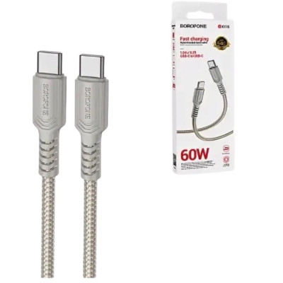 Кабель Borofone BX-116 Type-c Type-c 60W купить оптом | cifra-spb.ru