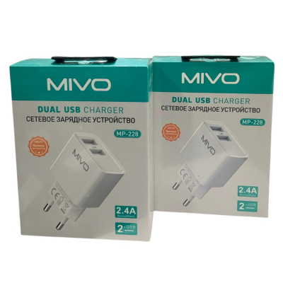 СЗУ MIVO MP-228-2usb 2.4a купить оптом | cifra-spb.ru