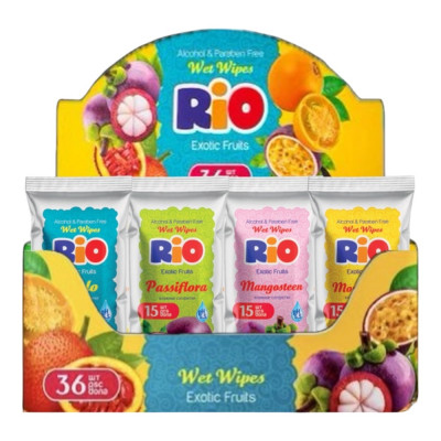 Салфетки влажные RIO фрккты (15шт) купить оптом | cifra-spb.ru